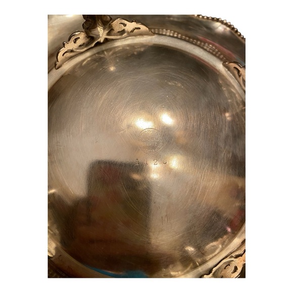 Antique Quadruple Silver Plate Basket with Handle and paw feet. - Picture 9 of 11